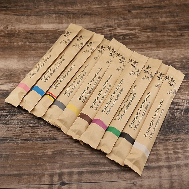 Bamboo Toothbrush - 5/15 buah Sikat Gigi Berwarna-warni, Set