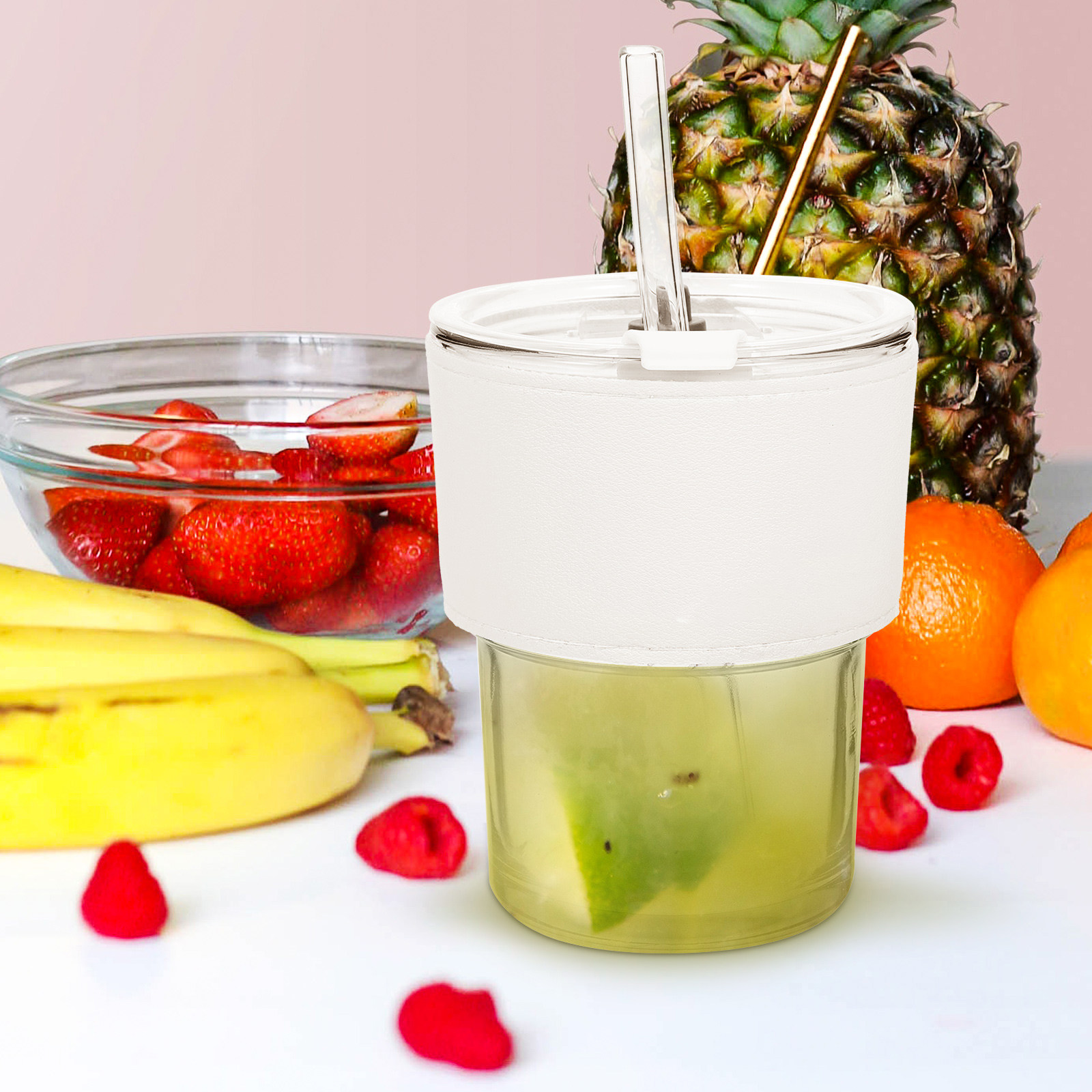 Reusable Straw - 2 Buah Set Botol Jus Kaca