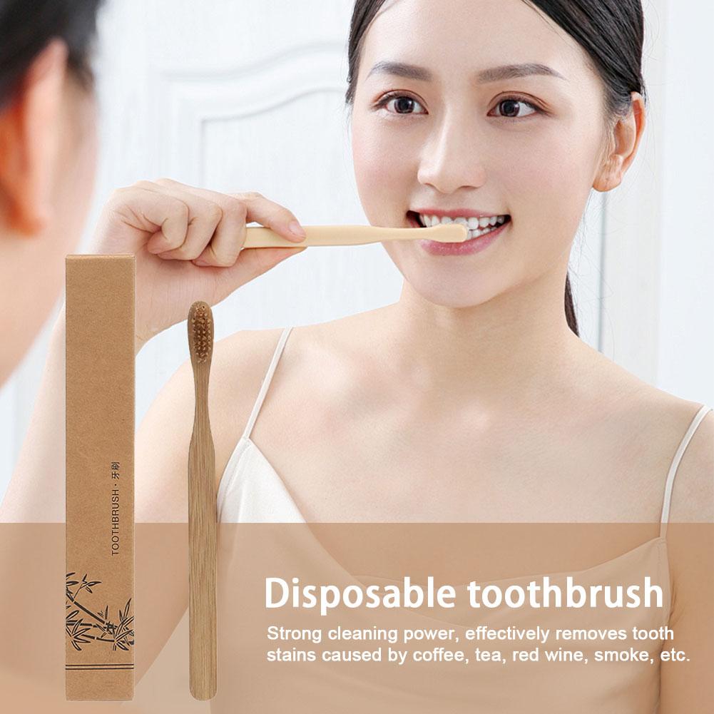 1-100Pcs Sikat Gigi Arang Bamb - Bamboo Toothbrush ulasan dan harga
