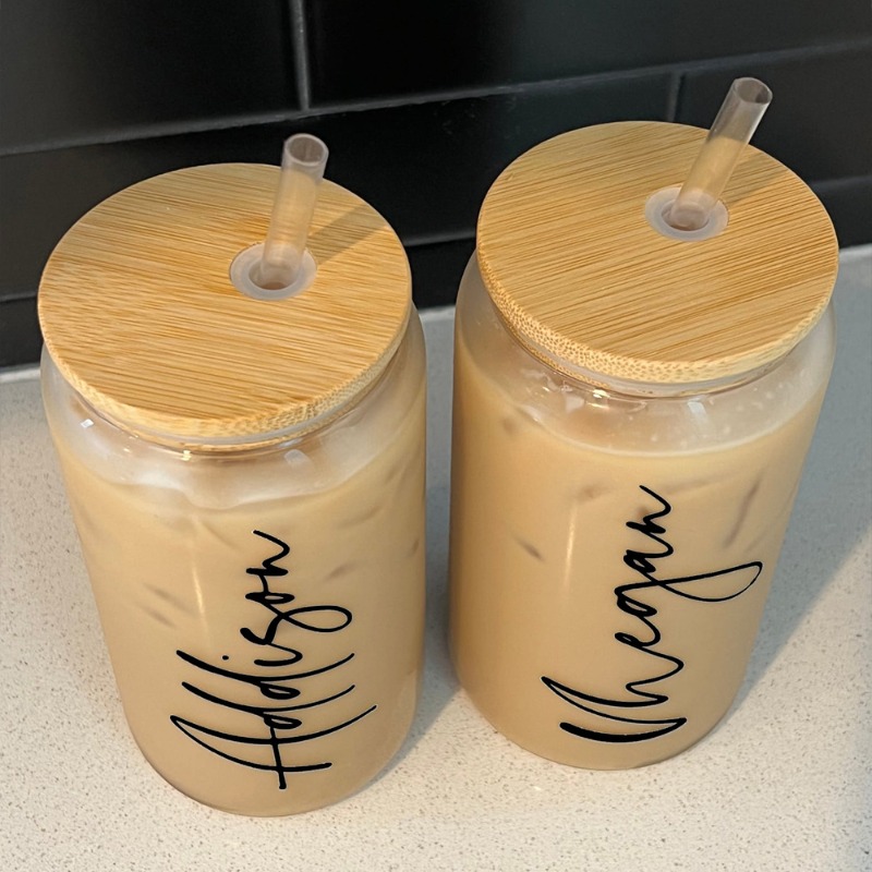 Gelas Kopi Es dengan Tutup dan - Reusable Straw ulasan dan harga
