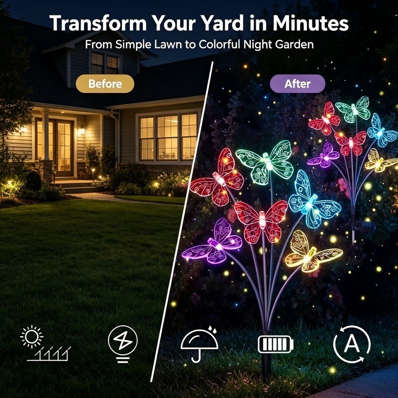 Lampu Kupu-Kupu Tenaga Surya,  - Solar Garden Light ulasan dan harga