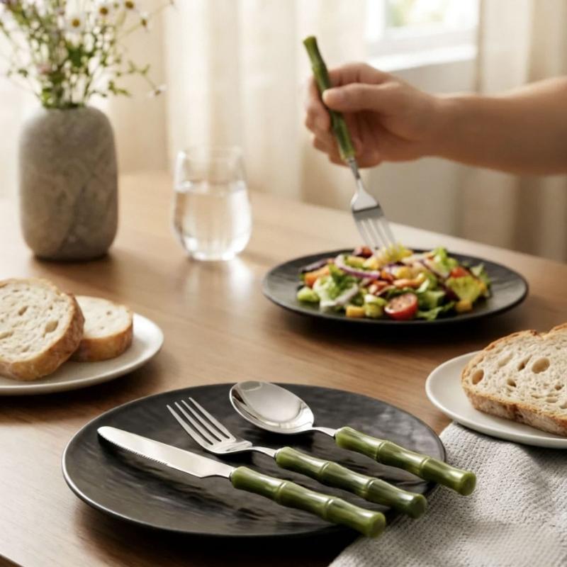 Peralatan Makan dari Baja Anti - Bamboo Cutlery ulasan dan harga