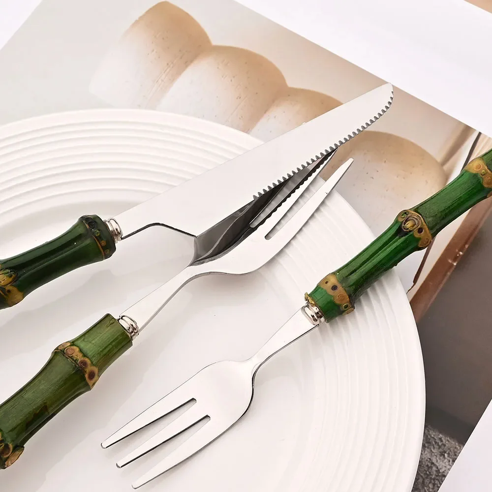 5 Buah Set Peralatan Makan Gag - Bamboo Cutlery ulasan dan harga